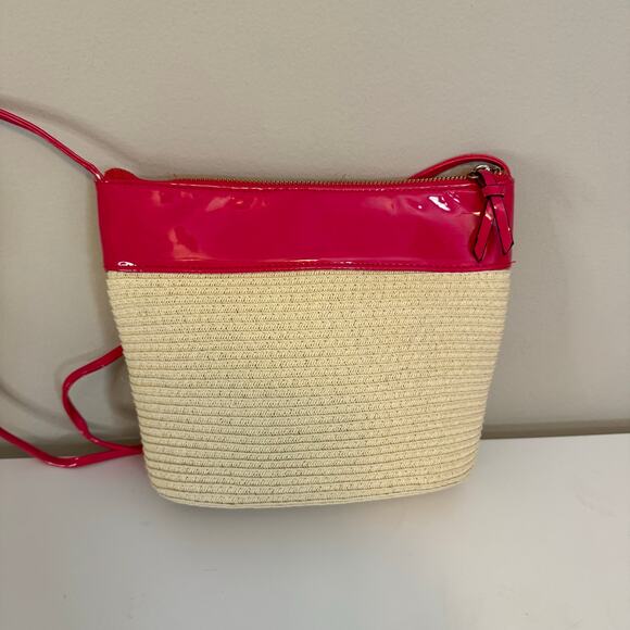 Coastal Starfish Beach Bag Pink Paper Straw Crossbody Purse Summer Resort Tote - Picture 4 of 8